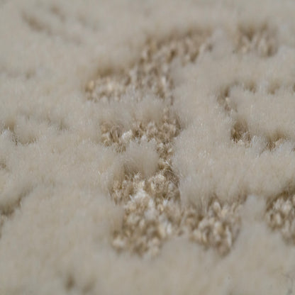 Harmony Contemporary Beige/Ivory Damask Medium Pile Rug