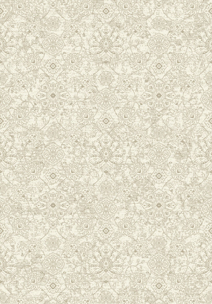 Harmony Contemporary Beige/Ivory Damask Medium Pile Rug