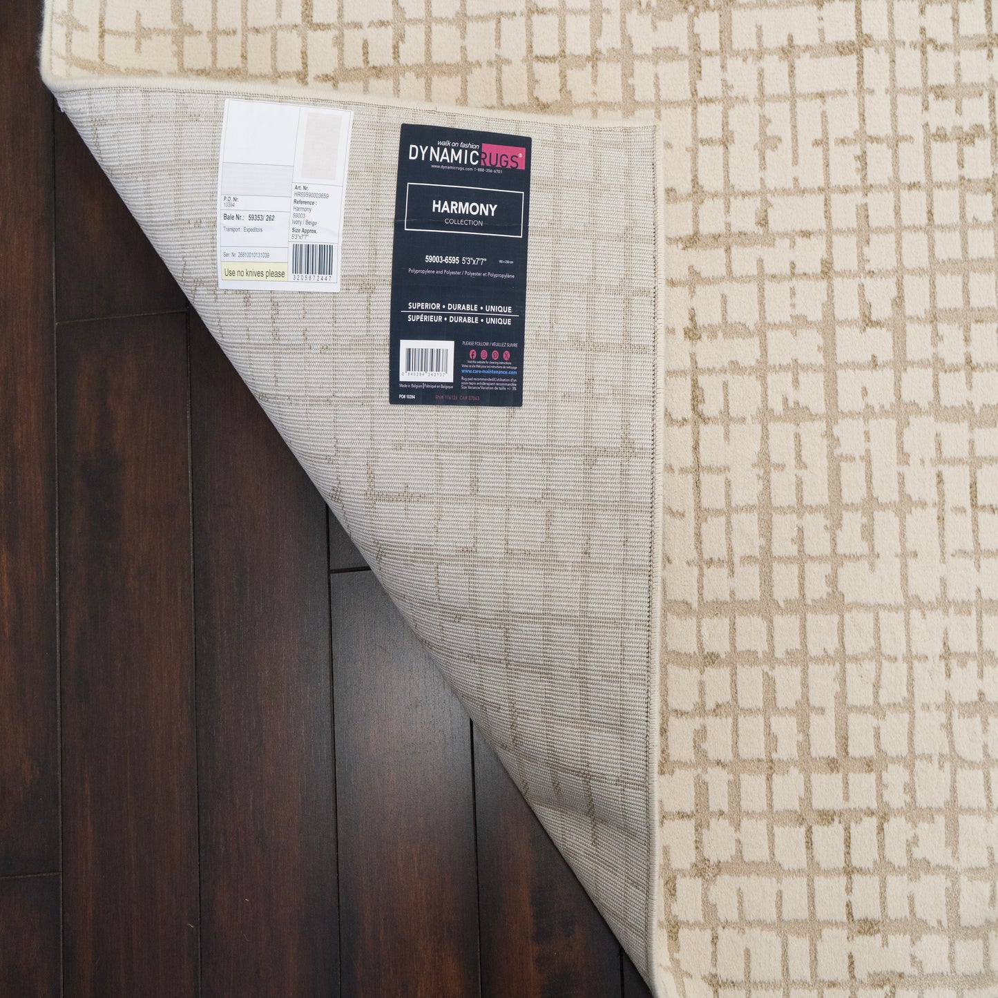 Harmony Contemporary Ivory/Beige Geometric Medium Pile Rug