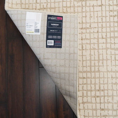 Harmony Contemporary Ivory/Beige Geometric Medium Pile Rug