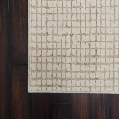 Harmony Contemporary Ivory/Beige Geometric Medium Pile Rug