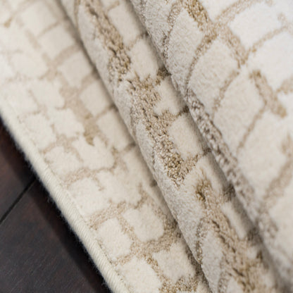 Harmony Contemporary Ivory/Beige Geometric Medium Pile Rug