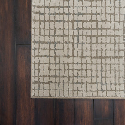 Harmony Contemporary Beige/Grey Geometric Medium Pile Rug