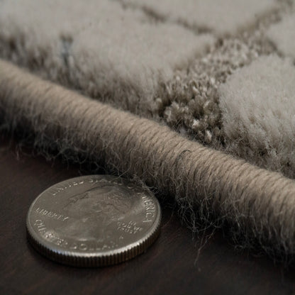 Harmony Contemporary Beige/Grey Geometric Medium Pile Rug