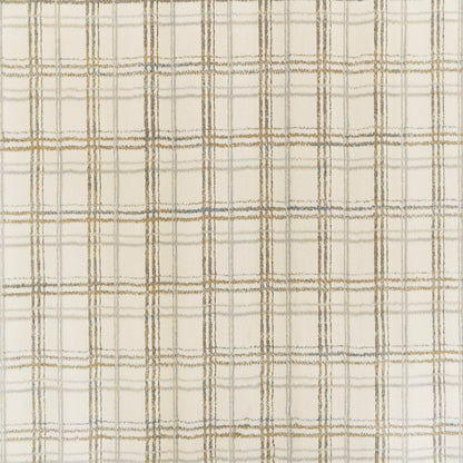Harmony Contemporary Ivory/Beige Plaid Medium Pile Rug