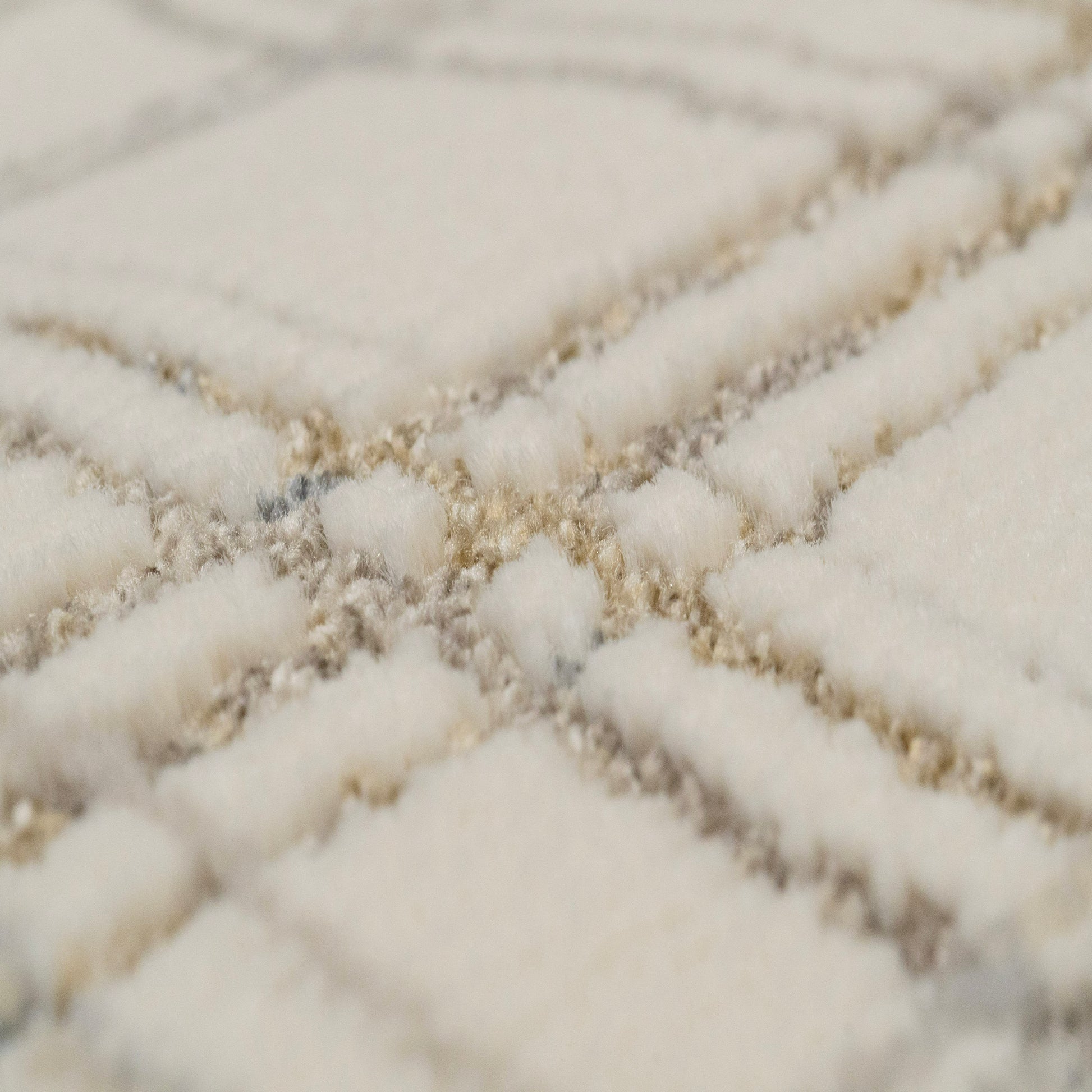Harmony Contemporary Ivory/Beige Plaid Medium Pile Rug