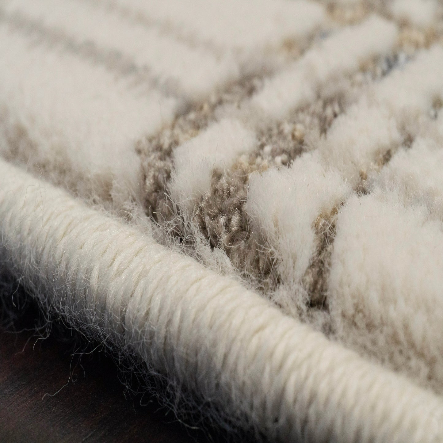 Harmony Contemporary Ivory/Beige Plaid Medium Pile Rug