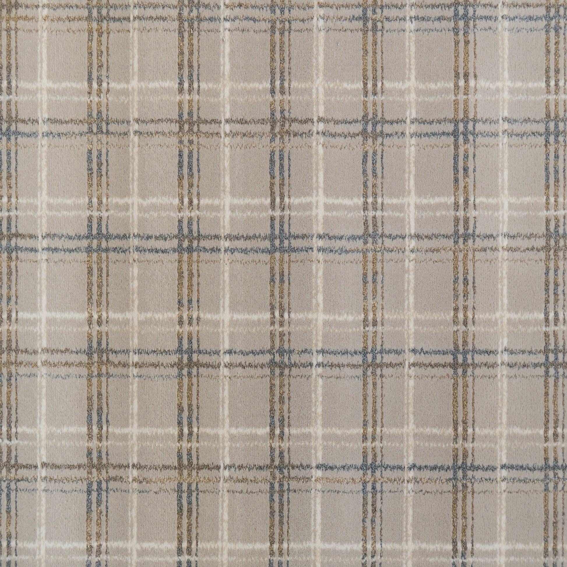 Harmony Contemporary Beige/Grey Plaid Medium Pile Rug