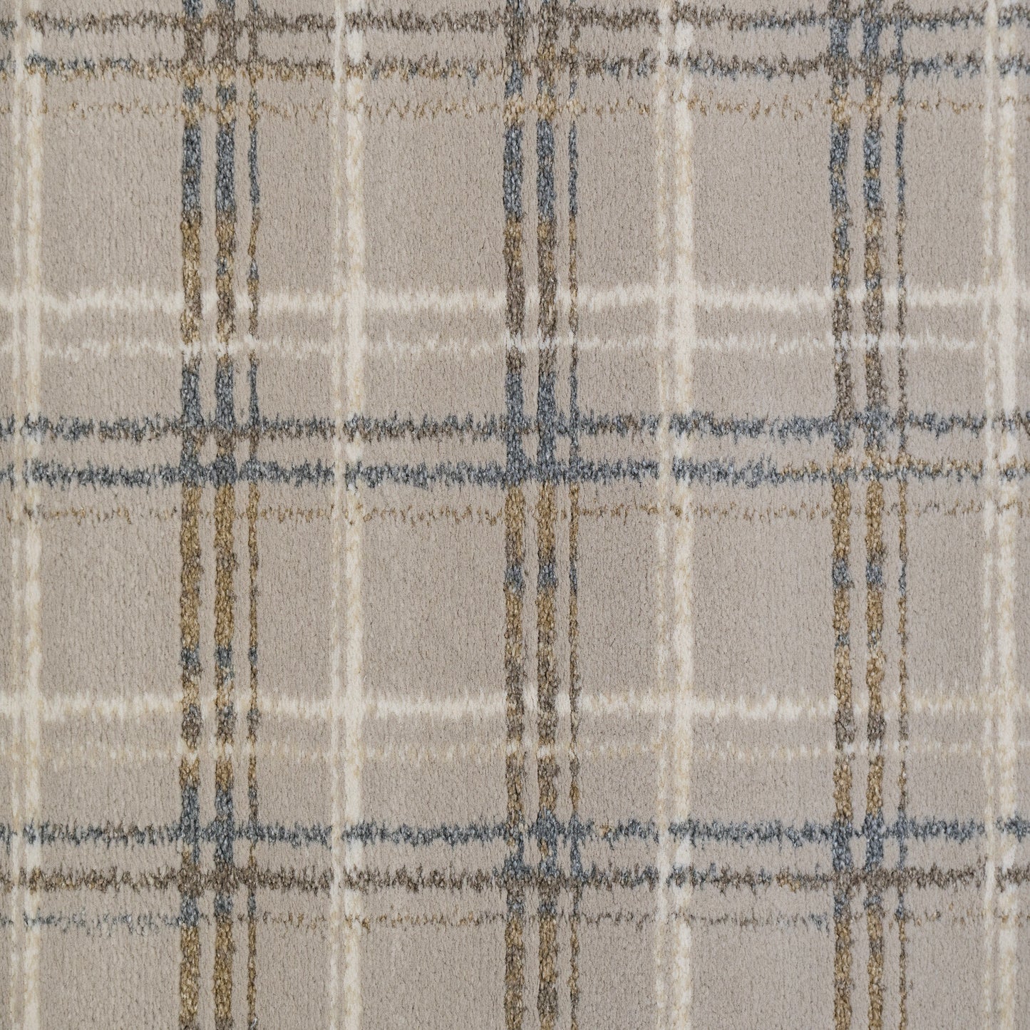 Harmony Contemporary Beige/Grey Plaid Medium Pile Rug