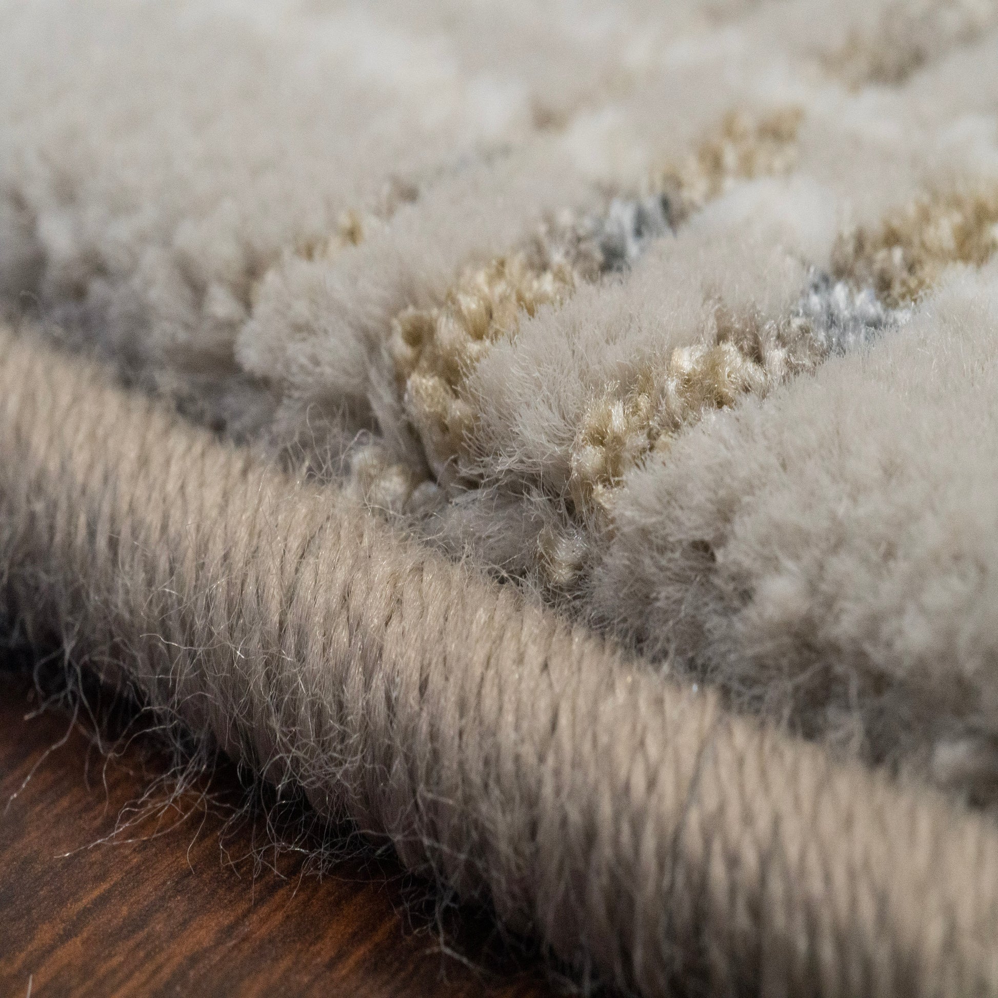 Harmony Contemporary Beige/Grey Plaid Medium Pile Rug