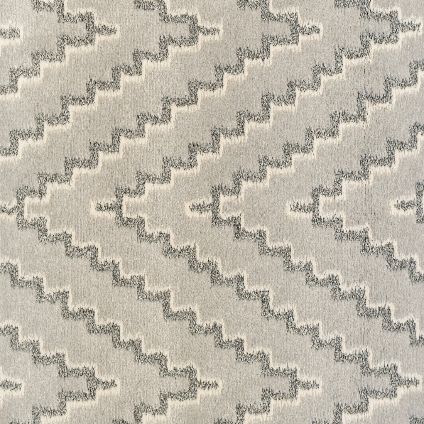Harmony Contemporary Ivory/Blue Chevron Medium Pile Rug