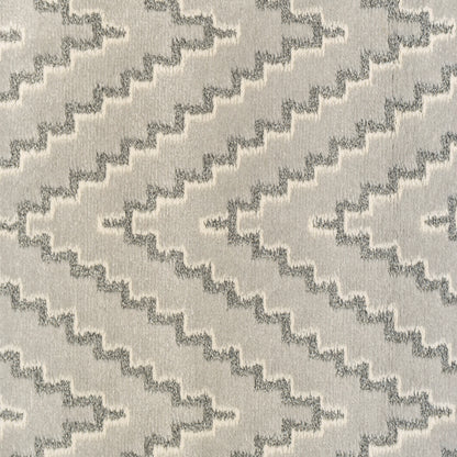 Harmony Contemporary Ivory/Blue Chevron Medium Pile Rug