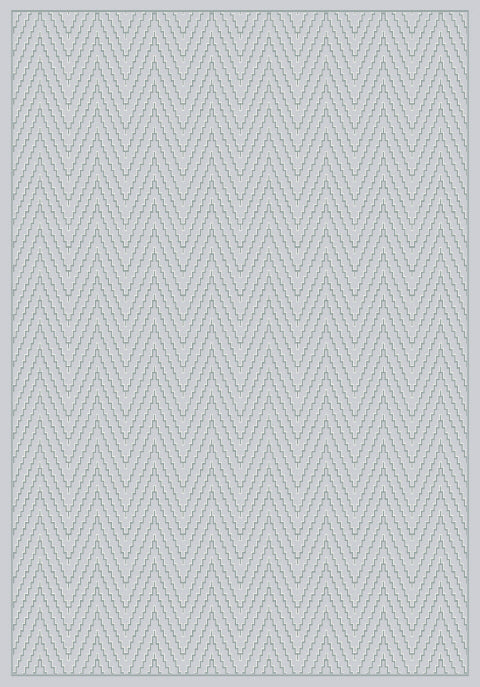 Harmony Contemporary Ivory/Blue Chevron Medium Pile Rug
