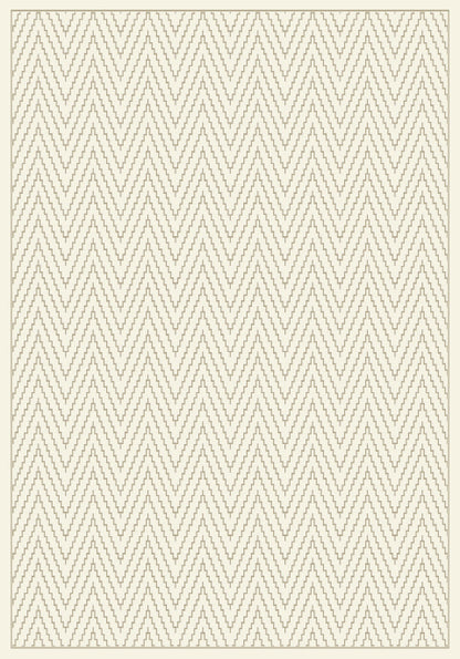 Harmony Contemporary Ivory/Grey Chevron Medium Pile Rug
