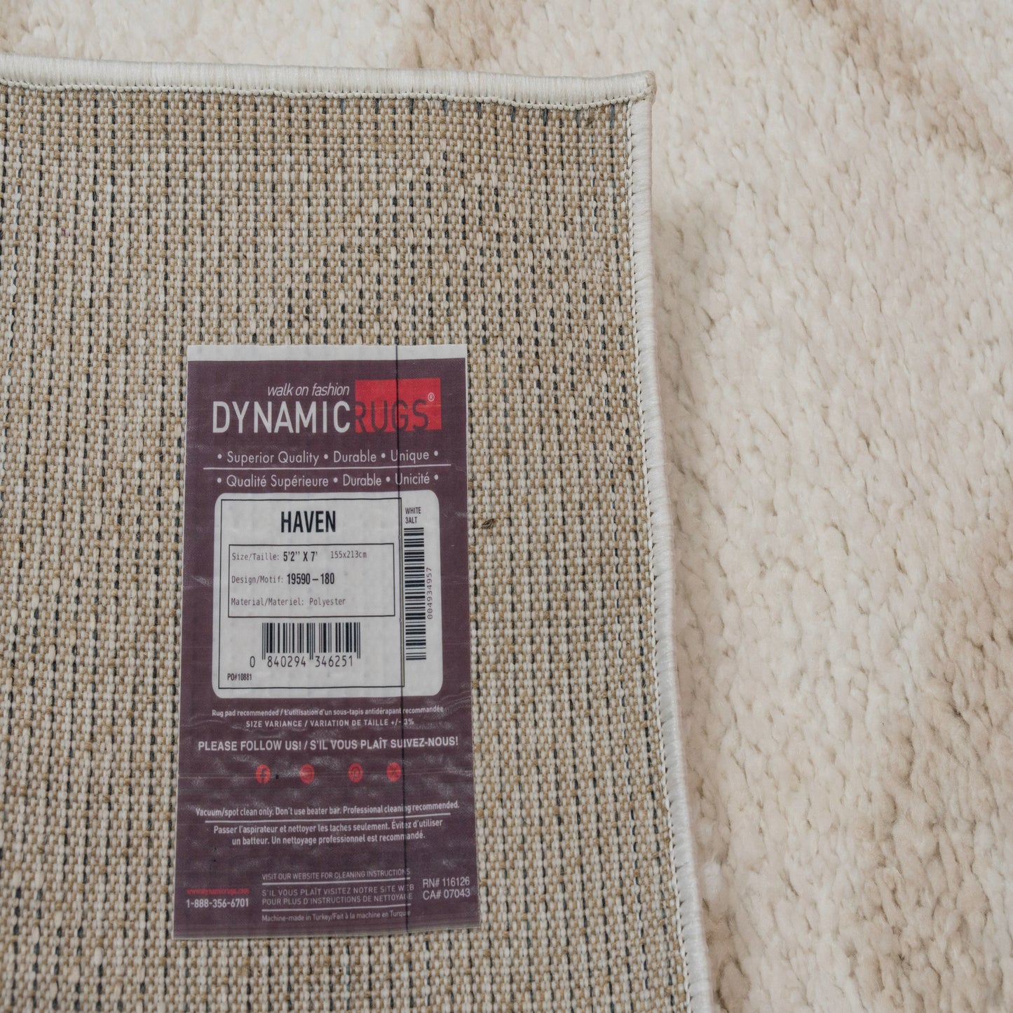Haven Modern Ivory/Beige Geometric Shag Rug