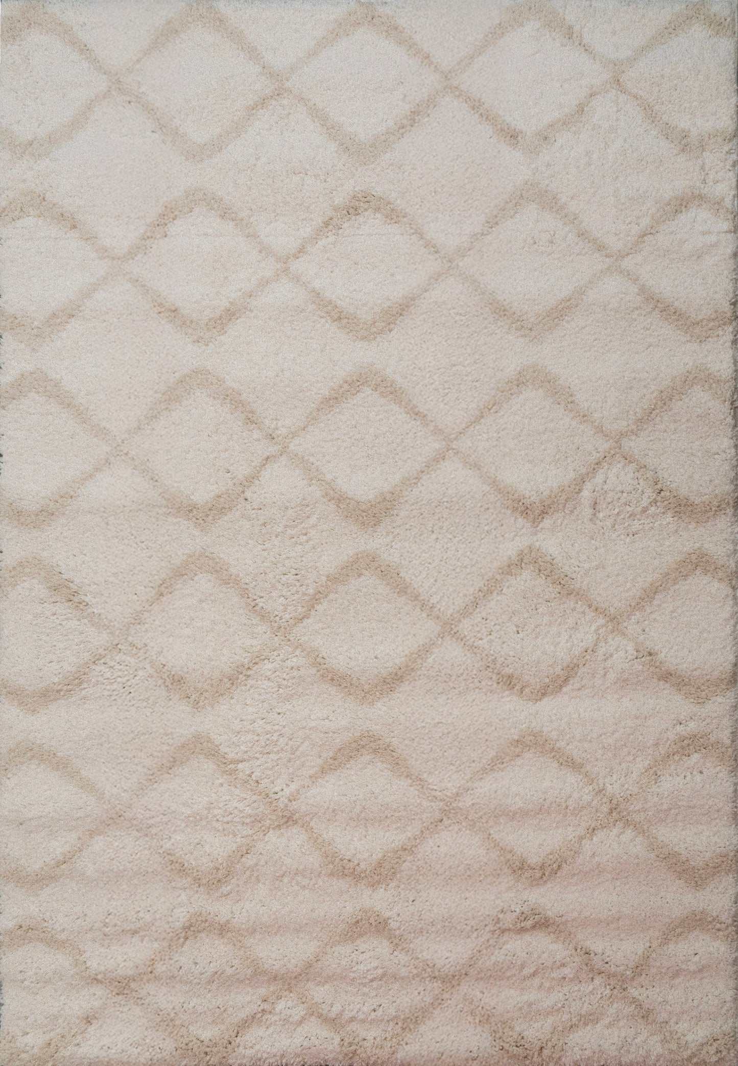 Haven Modern Ivory/Beige Geometric Shag Rug