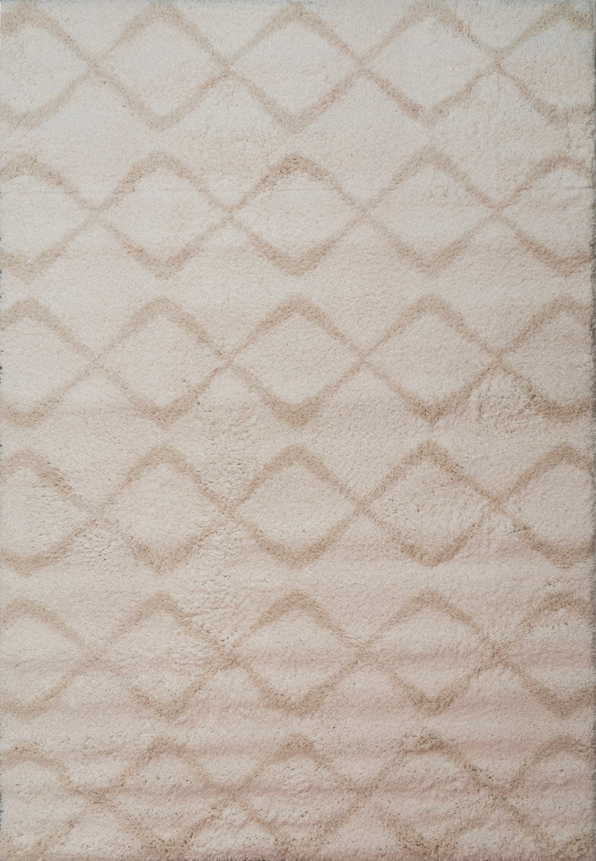 Haven Modern Ivory/Beige Geometric Shag Rug