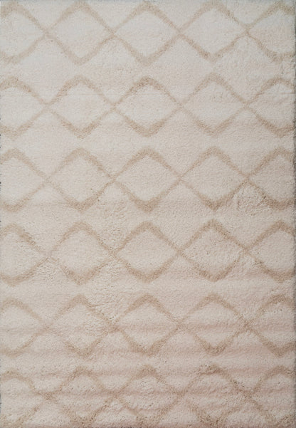 Haven Modern Ivory/Beige Geometric Shag Rug