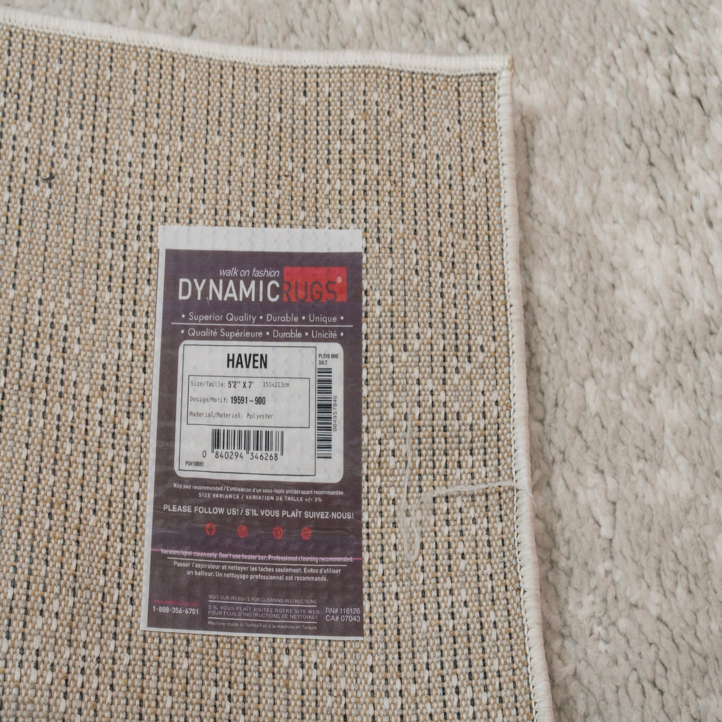Haven Modern Grey Solid Shag Rug