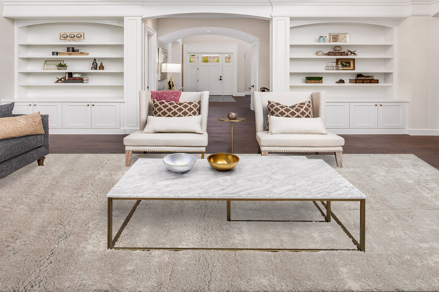 Haven Modern Grey Solid Shag Rug