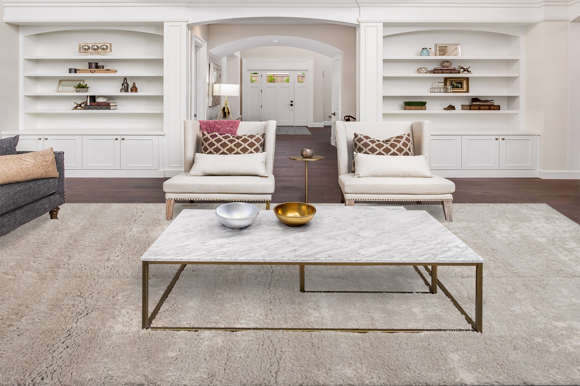 Haven Modern Grey Solid Shag Rug