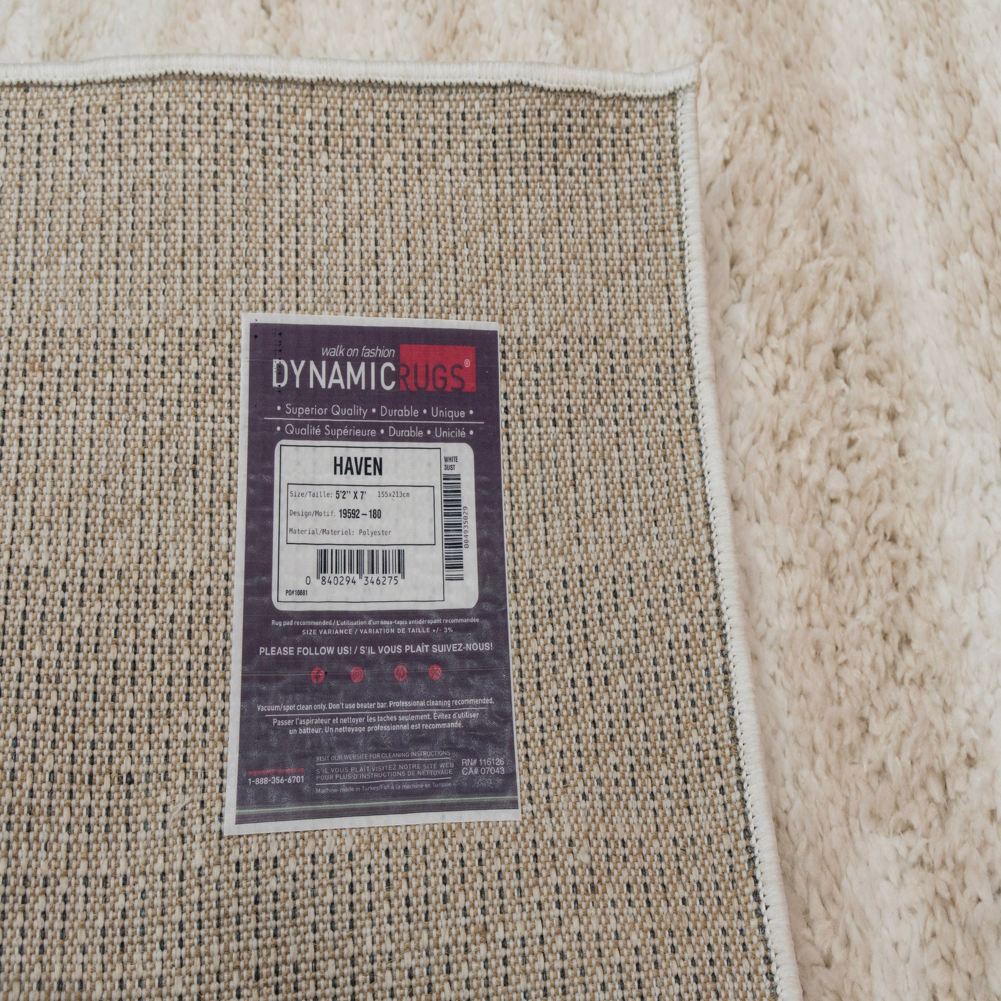 Haven Modern Ivory/Beige Geometric Shag Rug