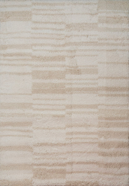 Haven Modern Ivory/Beige Geometric Shag Rug