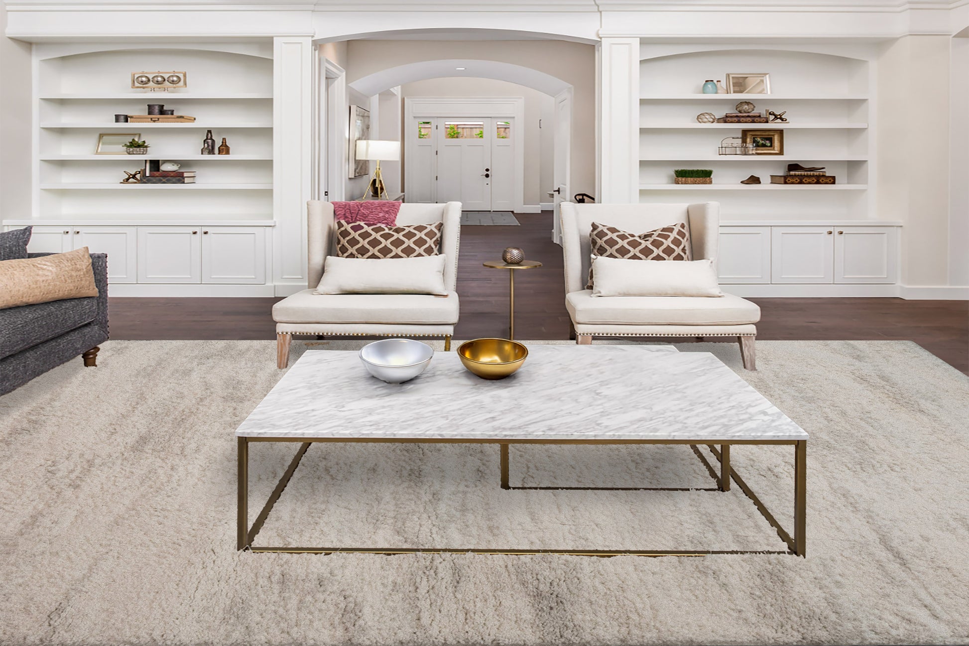 Haven Modern Grey Solid Shag Rug