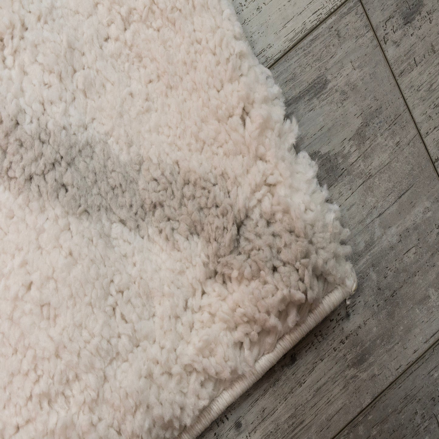 Haven Modern Ivory/Grey Geometric Shag Rug