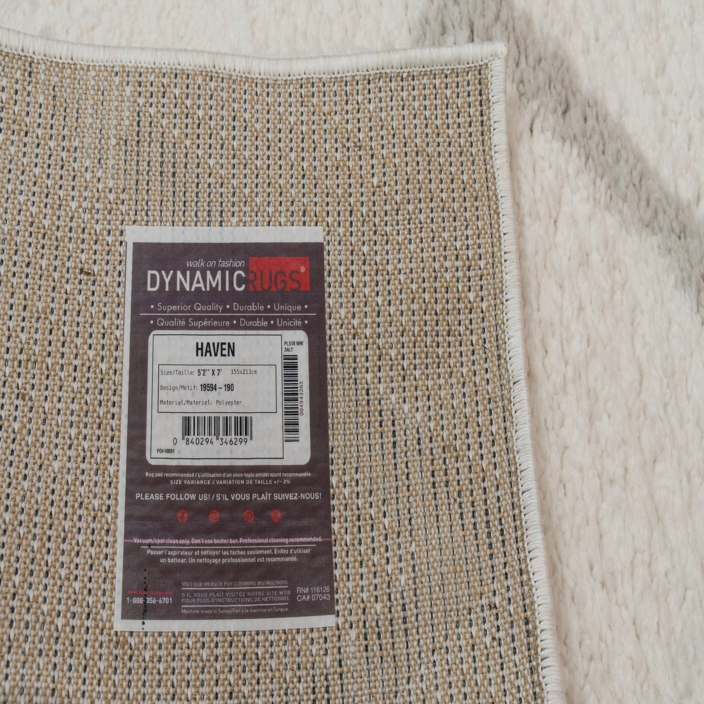 Haven Modern Ivory/Grey Geometric Shag Rug