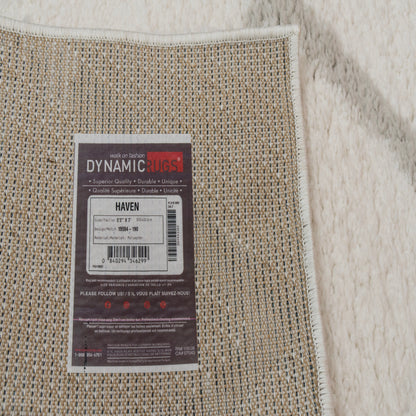 Haven Modern Ivory/Grey Geometric Shag Rug