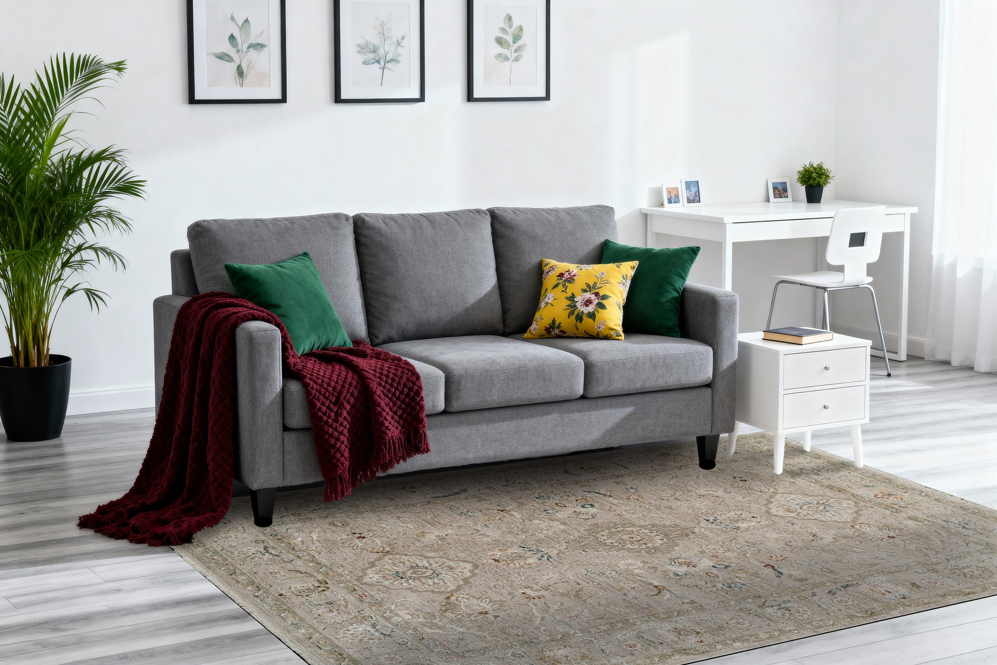 Hudson Traditional Beige Oriental High-Low Rug