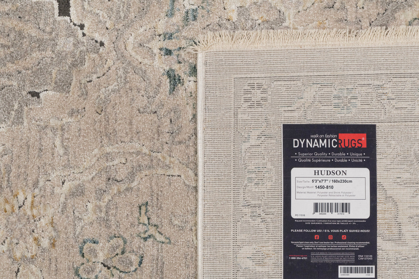 Hudson Traditional Beige/Ivory Oriental High-Low Rug