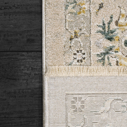 Hudson Traditional Beige/Ivory Oriental High-Low Rug