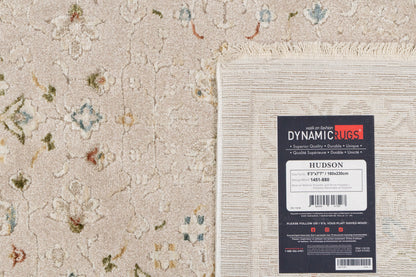 Hudson Traditional Beige/Dark Beige Oriental High-Low Rug