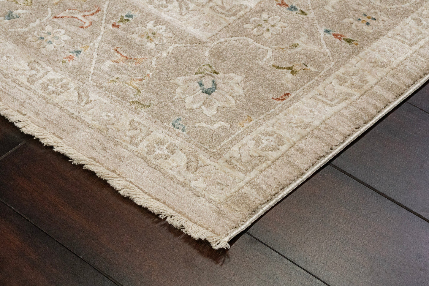 Hudson Traditional Beige/Dark Beige Oriental High-Low Rug