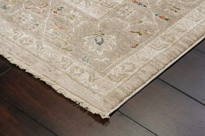 Hudson Traditional Beige/Dark Beige Oriental High-Low Rug