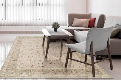 Hudson Traditional Beige/Dark Beige Oriental High-Low Rug