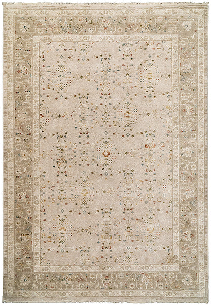 Hudson Traditional Beige/Dark Beige Oriental High-Low Rug