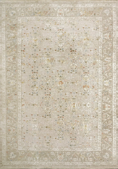 Hudson Traditional Beige/Dark Beige Oriental High-Low Rug