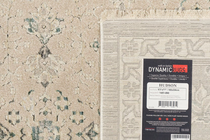 Hudson Traditional Beige/Grey Oriental High-Low Rug