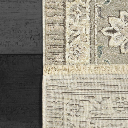 Hudson Traditional Beige/Grey Oriental High-Low Rug