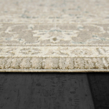 Hudson Traditional Beige/Grey Oriental High-Low Rug