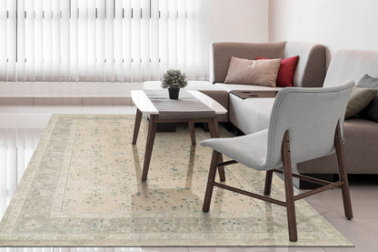 Hudson Traditional Beige/Grey Oriental High-Low Rug