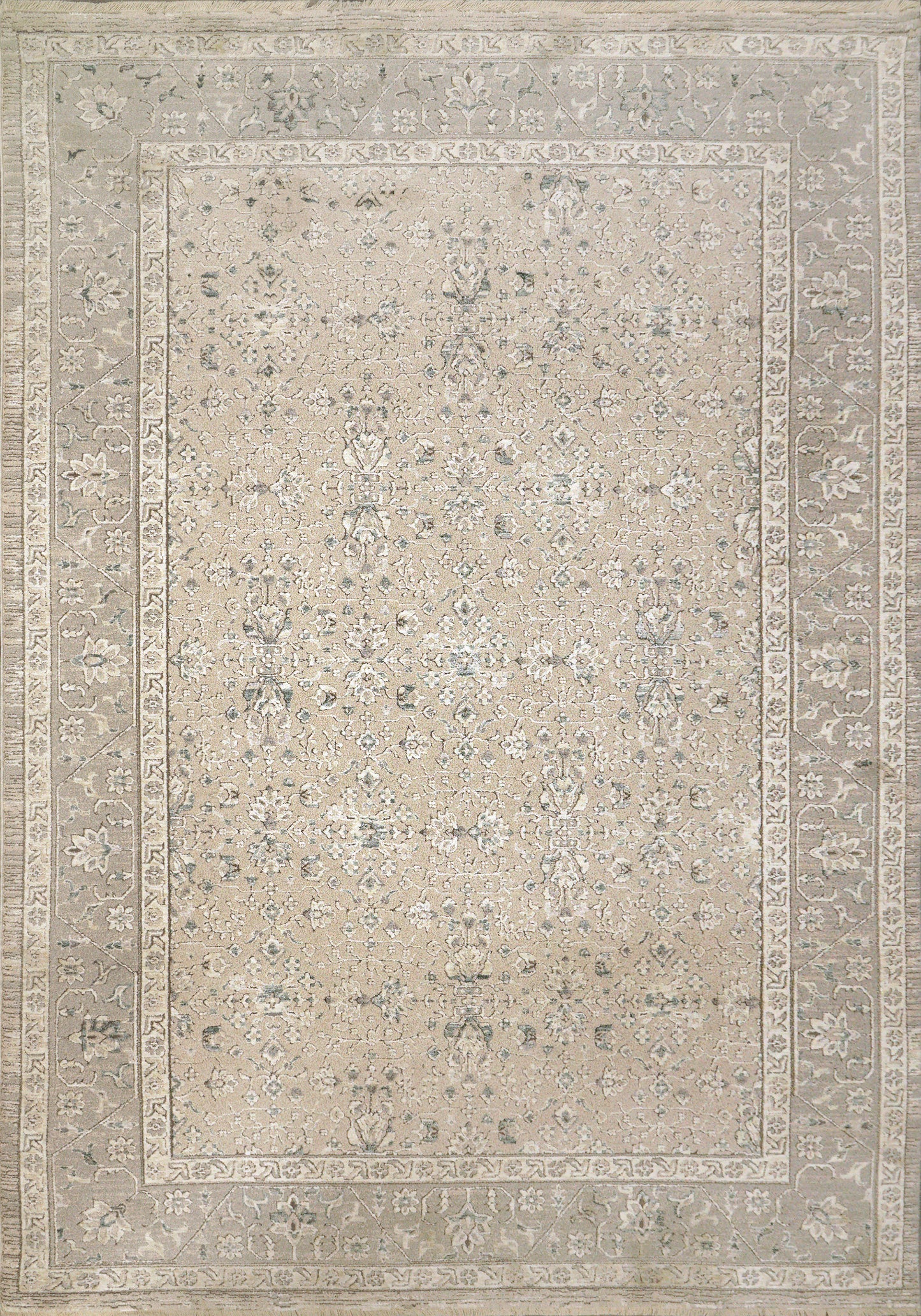 Hudson Traditional Beige/Grey Oriental High-Low Rug
