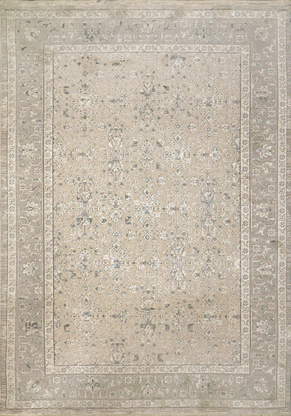 Hudson Traditional Beige/Grey Oriental High-Low Rug