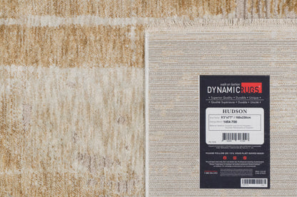 Hudson Modern Gold Abstract High-Low Rug