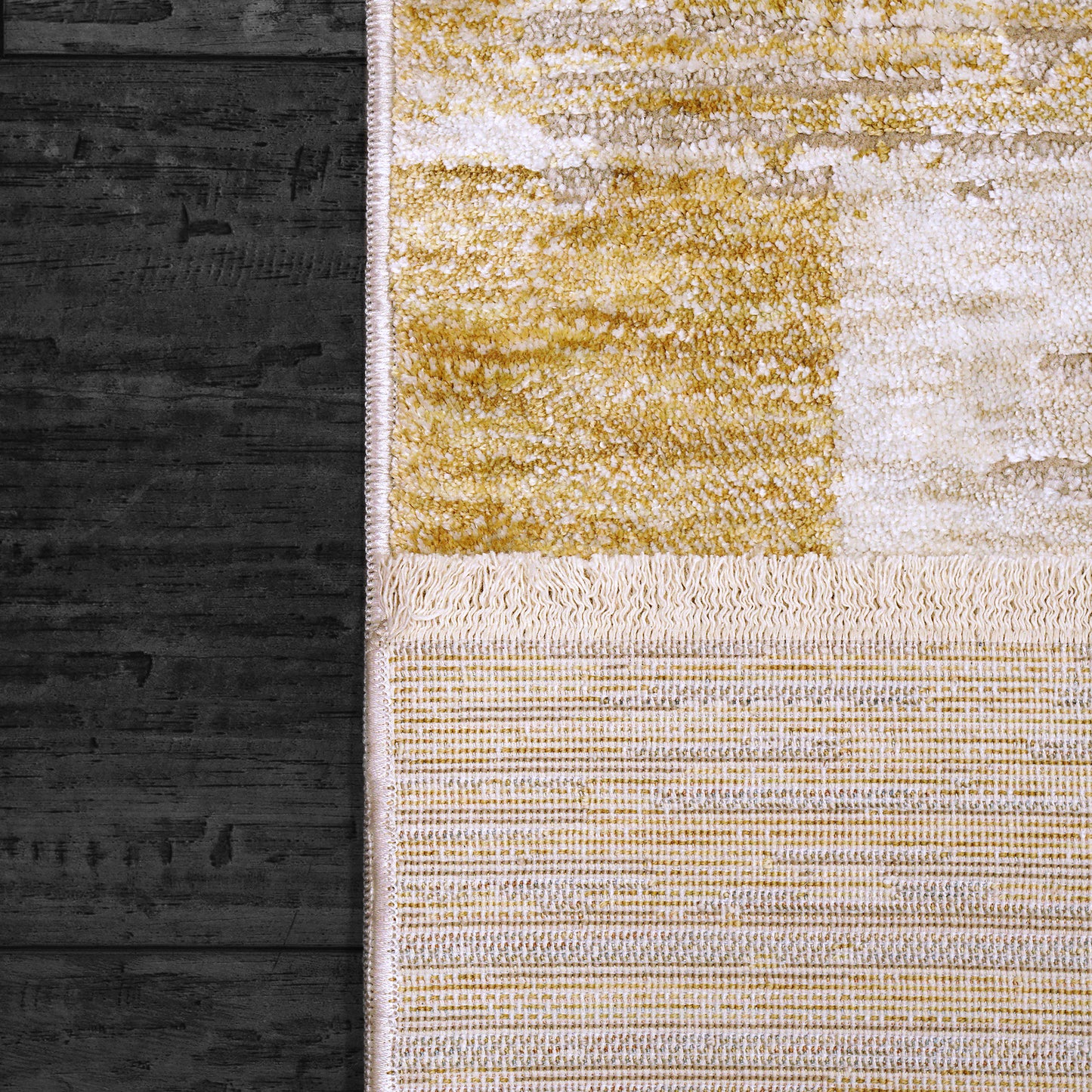 Hudson Modern Gold Abstract High-Low Rug