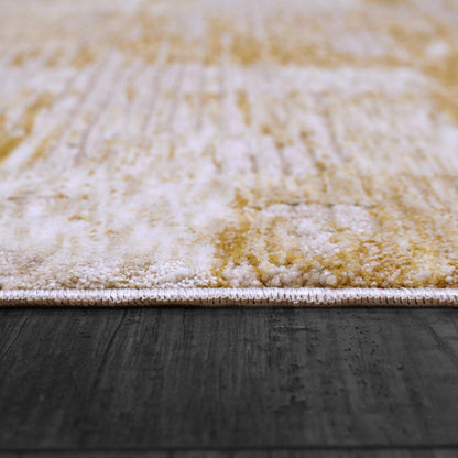 Hudson Modern Gold Abstract High-Low Rug