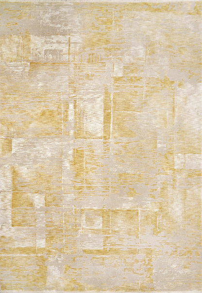 Hudson Modern Gold Abstract High-Low Rug
